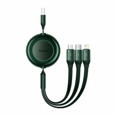 Baseus polnilni kabel USB 3v1 Lightning/ TipC/Mikro 3.5A  zelen 1,1m CAMJ010006
