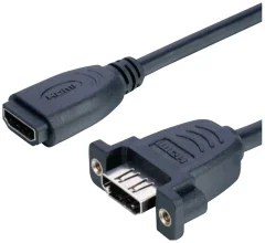 Lyndahl LKPK005 HDMI adapterski kabel za pritrditev na ploščo 2 x ženski 0\,2 m Lyndahl HDMI adapterski kabel HDMI-A  vtičnica 0.2 m črna LKPK005  HDMI kabel