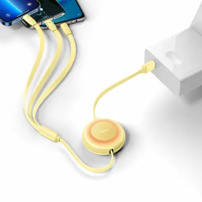 Baseus polnilni kabel USB 3v1 Lightning/ TipC/Mikro 3.5A rumen 1,1m CAMJ010011