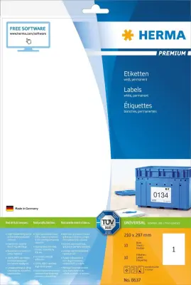 ETIKETE 210 x 297mm 8637 SUPERPRINT HERMA 10/1