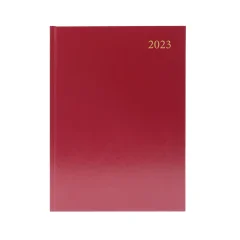 Rokovnik- dnevni planer z urami A4  2023, rdeč trde platnice , vezava KFA41ABU23