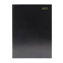 Rokovnik- dnevni planer z urami A4  2023, črn trde platnice , vezava KFA41ABK23