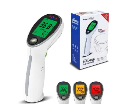 Čelni infrardeči brezkontaktni termometer LCD tribarvna osvetljitev