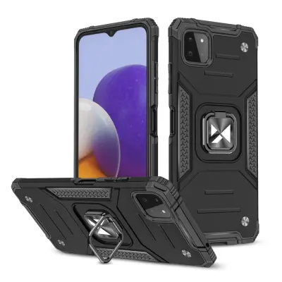 Etui ovitek robusten Ring Armor za Samsung Galaxy A22 4G črn