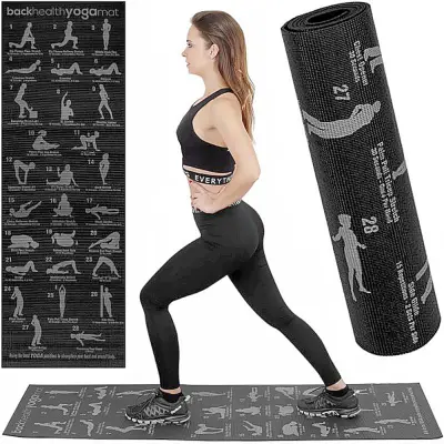 Joga podloga z načrtom vadbe 173cm – fitnes blazina