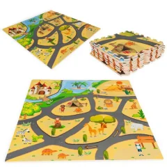 EVA puzle kocke penasta igralna podlaga za otroke safari 93x93cm