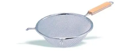 CEDILO Z DVOJNO MREŽO IN LESENIM ROČAJEM 15 CM