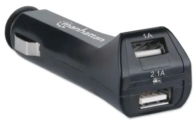 Avtomobiliski usb polnilec manhattan pop charge 2-port