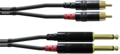 Prisrčen 3 m REAN 2 x priključek 6\,3 mm / 2 x cinch adapter kabel Adapterski kabel Cordial\, 3 m\, REAN 2 x banana 6\,3 mm/2 x CINCH