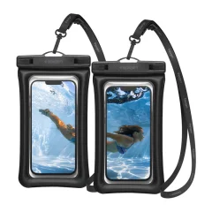 Univerzalna vodoodporna torbica za telefon Spigen A610 črna 2 kosa