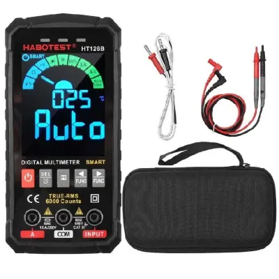 Univerzalni barvni LCD digitalni multimeter HT126B + LED svetilka