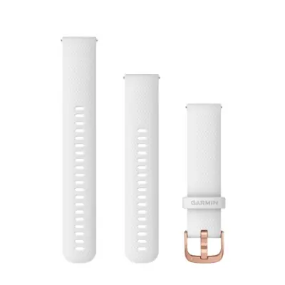 Garmin nadomestni pašček 20mm, Silicone, Rose Gold White