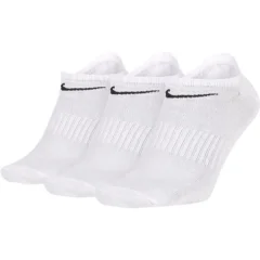 Nike Everyday Lightweight No-Show Training Socks, 3 Pair, White - M
