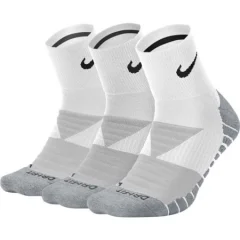 Nike Dry Cushion Quarter Training Sock, 3 Pair, White/Wolf Grey