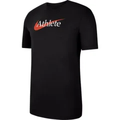Nike Dri-Fit Swoosh Training T-Shirt, Black/Team Orange