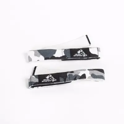 NEVER SATISFIED trakovi za pomoč pri dvigovanju uteži (lifting straps) Camo White
