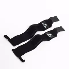 NEVER SATISFIED trakovi za pomoč pri dvigovanju uteži (powerlifting straps) Black