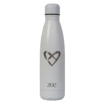 Zoe Stainless Steel Insulated Water Bottle, White, 500 ml
