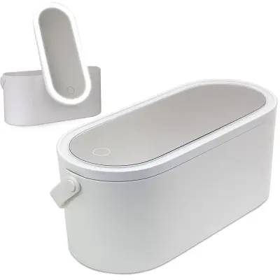 Akumulatorsko USB touch LED osvetljeno kozmetično ogledalo in organizator