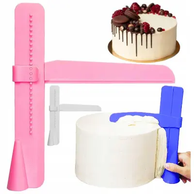 Slaščičarski nastavljiv pripomoček za glajenje torte – strgalo za dekoracijo