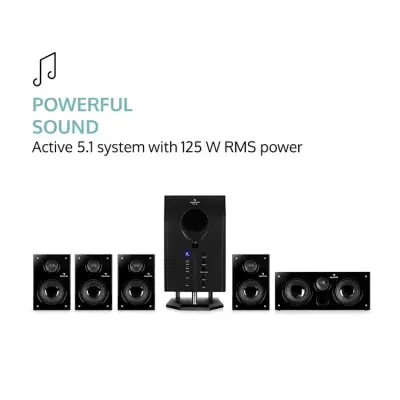 Auna Areal 525 BK 5.1 Surround Sound sistem aktivnih zvočnikov 95 RMS (črne barve)