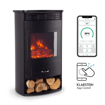 Klarstein Bormio Smart elektricni kamin, Crna