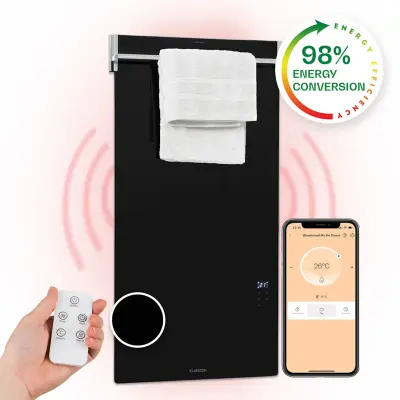 Klarstein Hot Spot Crystal Spotless Smart infrardeč grelnik, Črna