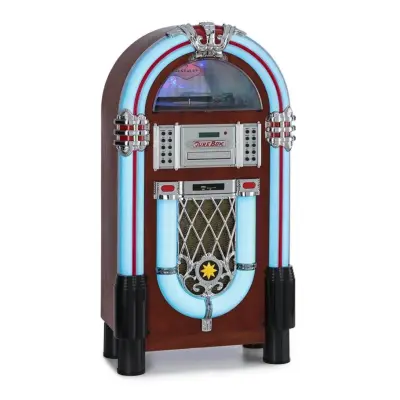 Auna Graceland DAB, džuboks, BT, CD, vinil, DAB+/FM, USB, SD, AUX vhod, LED luč