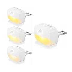 4x LED nočna lučka s PIR sezorjem gibanja toplo bela za v vtičnico