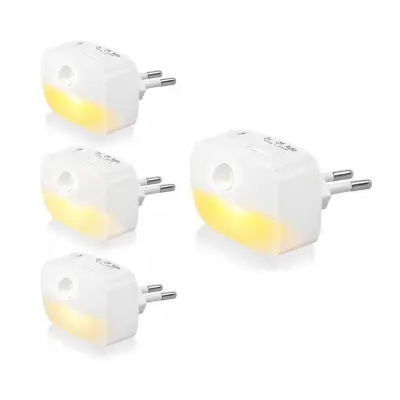 4x LED nočna lučka s PIR sezorjem gibanja toplo bela za v vtičnico