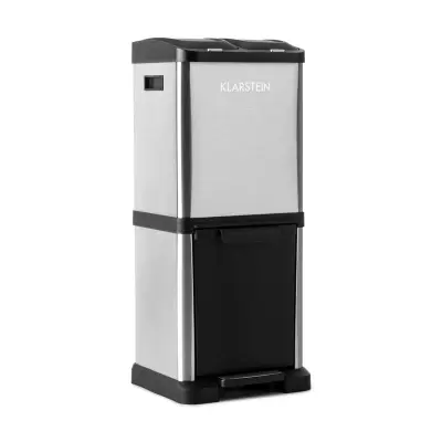 Klarstein ÖKOSYSTEM² KOŠ ZA LOCEVANJE ODPADKOV 30 L (1 X15 L, 2X7,5 L) PE, NERJAVECE JEKLO