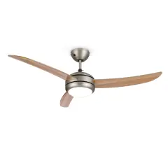 Klarstein El Paso stropni ventilator, 52" E27 navoj, 3 lopatice, videz hrastovega lesa