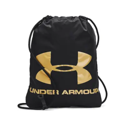 UA Ozsee Sackpack, Black/Metallic Gold