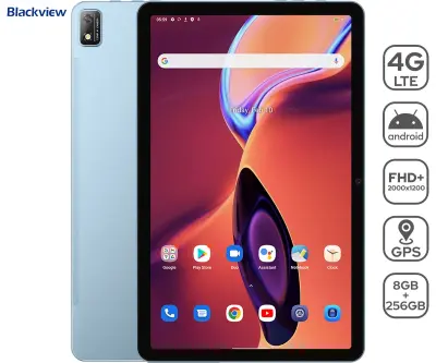 BLACKVIEW TAB 16 11", 4G-LTE, 8GB+256GB, IPS Full HD+, Android 12, WiFi/BT/GPS tablični računalnik - priložen ovitek in pisalo, moder (Twilight Blue)