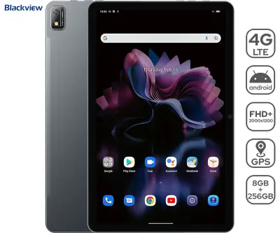 BLACKVIEW TAB 16 11", 4G-LTE, 8GB+256GB, IPS Full HD+, Android 12, WiFi, BT, GPS tablični računalnik - priložen ovitek in pisalo, siv (Meteorite Gray)