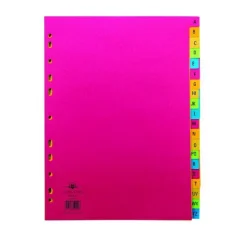 Pregradni karton - register A4 20-delni A-Z z barvnimi jahači 52499