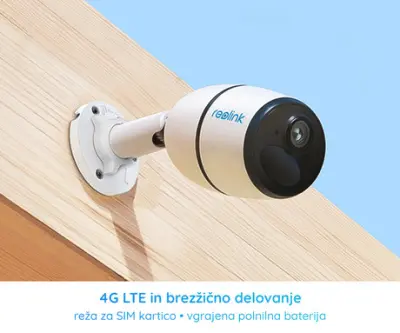 Kamera Reolink GO Plus, 4G LTE, brezžična, 2K Super HD, IR nočno snemanje, aplikacija, polnilna baterija, IP65 vodoodpornost, + možnost solarnega napa
