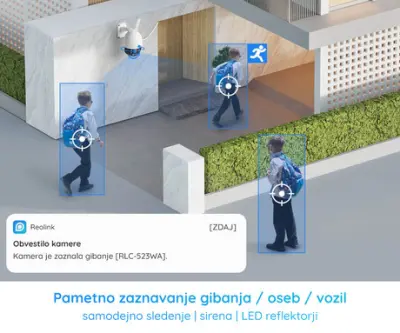 Kamera Reolink RLC-523WA, WiFi, PTZ, 5MP Super HD, AI, nočno snemanje, vrtljiva, 5x optični ZOOM, upravljanje na daljavo, bela