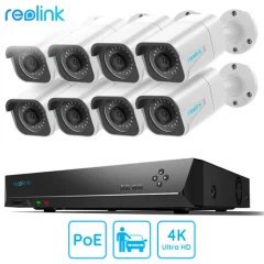 Reolink RLK16-800B8-A varnostni komplet, 1x NVR snemalna enota (4TB) + 8x IP kamera B800, zaznavanje gibanja / oseb / vozil, 4K Ultra HD, IR LED luči, snemanje zvoka, aplikacija, IP66 vodood