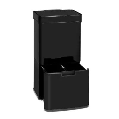 Klarstein Touchless Black Stainless Steel koš za odpadke, Crna