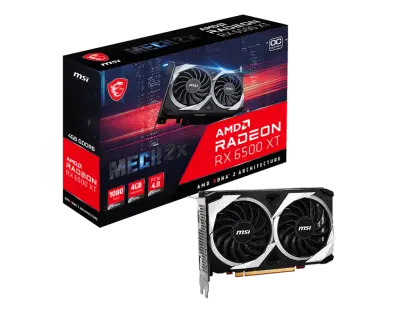 MSI Radeon RX 6500 XT Mech 2x 4GB OC grafična kartica