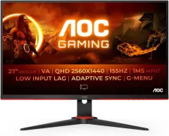 AOC Q27G2E/BK 2560x1440 Gaming 155Hz VA 1ms HDMI 2xHDMI DisplayPort Zvočniki sRGB99% AdaptiveSync monitor