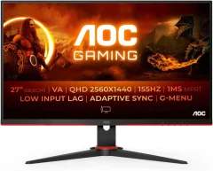 AOC Q27G2E/BK 2560x1440 Gaming 155Hz VA 1ms HDMI 2xHDMI DisplayPort Zvočniki sRGB99% AdaptiveSync monitor