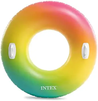 Intex 58202EU Napihljiv obroč z ročaji 122 cm, mavrični