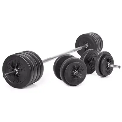 Gymstick Vinyl Barbell & Dumbbell Set, 60 kg