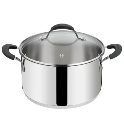 Kozica s pokrovom New Tempra 26cm / 7,4l / dvojni ročaj / indukcija / inox 18/10, steklo