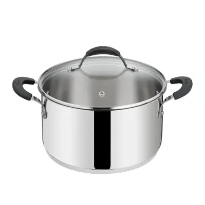 Kozica s pokrovom New Tempra 20cm / 4,5l / dvojni ročaj / indukcija / inox 18/10, steklo