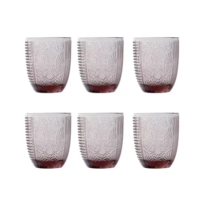 Set kozarec za liker Miba 80ml / 6 kos / roza / steklo
