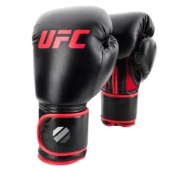 UFC Muay Thai Style Training Gloves, Black/Red - 8oz