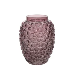 Vaza Bubble h15,5cm / roza / steklo